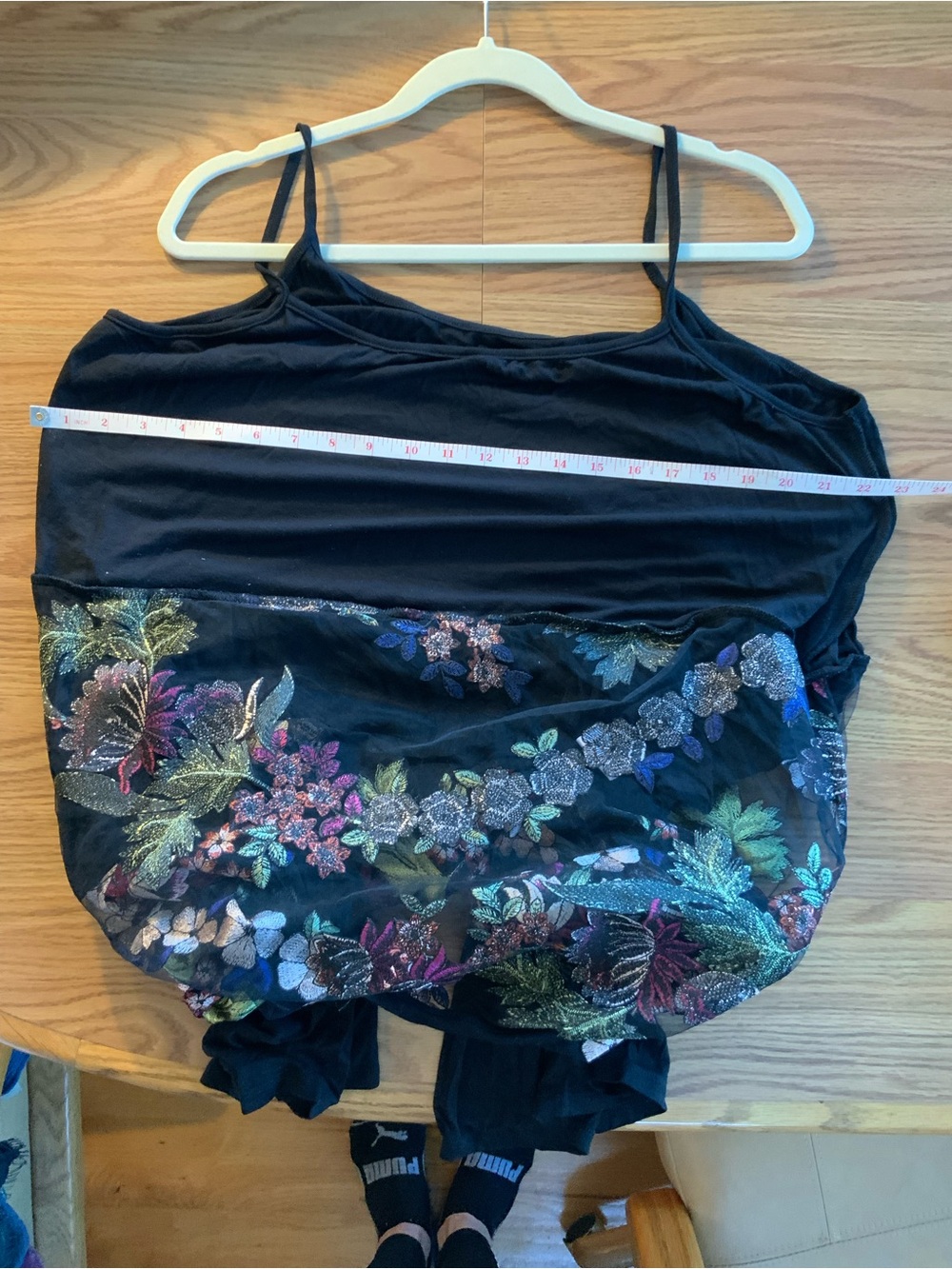 Anthropologie Top by eri + ali, NWT, XL, sheer netting with gorgeous embroidery. - Picture 5 of 5